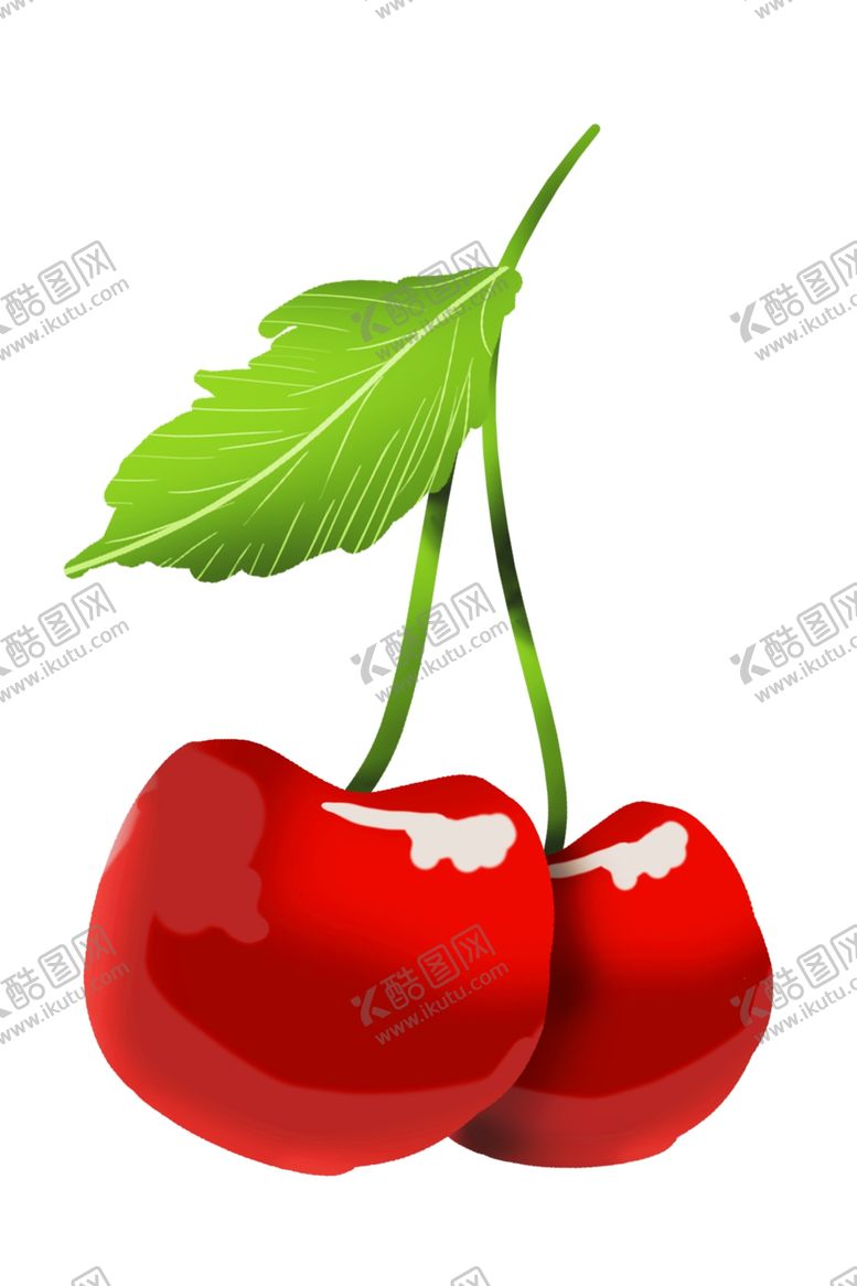 编号：61566509190258434076【酷图网】源文件下载-水果手绘卡通樱桃素材