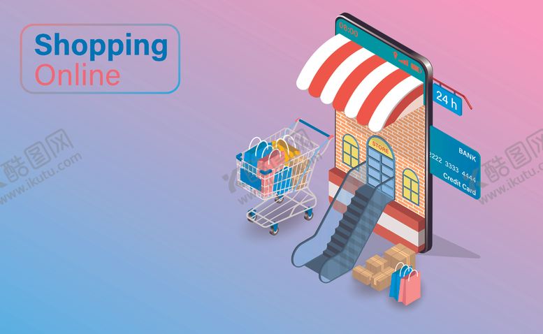 编号：28129611011837044918【酷图网】源文件下载-在线购物概念