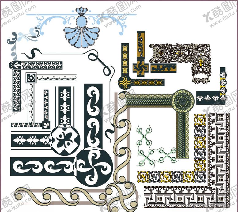编号：53348509130254439998【酷图网】源文件下载-花纹花边边框角花