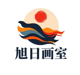 风塘画室LOGO标志绘画毛笔