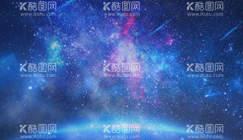 编号：74872311281648162130【酷图网】源文件下载-蓝色绚烂星空背景