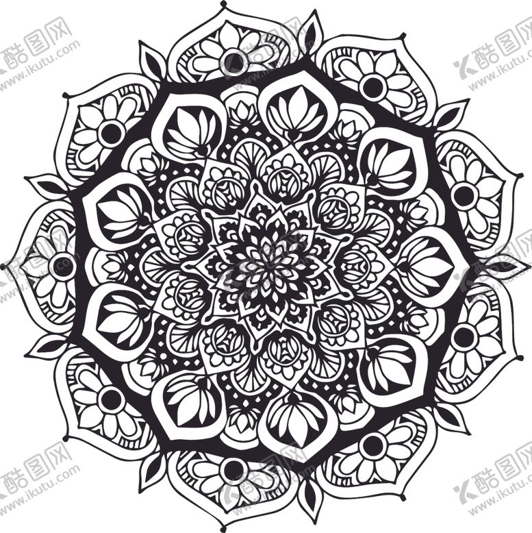 编号：44507309130408154003【酷图网】源文件下载-曼陀罗花纹