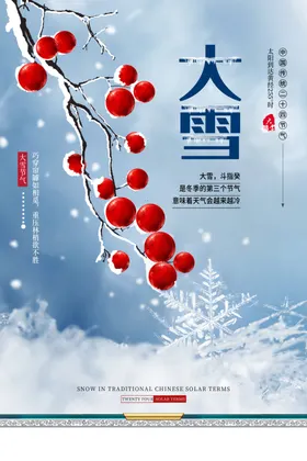 大雪节气海报宣传地产稿冬天