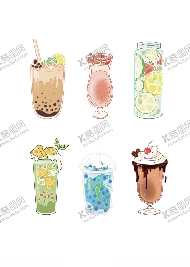 编号：45725505150016327399【酷图网】源文件下载-夏天饮料奶茶水果茶
