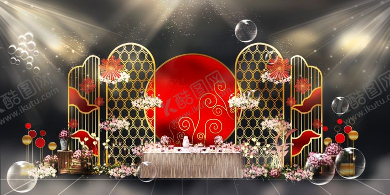 编号：99019110302226333907【酷图网】源文件下载-红色婚礼设计背景图片