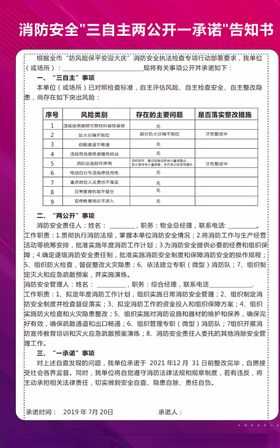 消防安全三自主两公开一承诺告知
