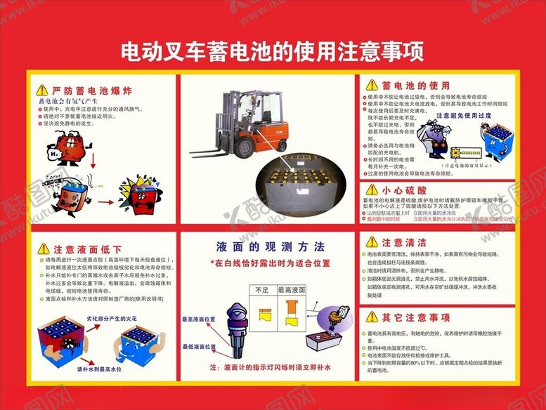 编号：24239901180102015554【酷图网】源文件下载-电动叉车蓄电池的使用注意事项