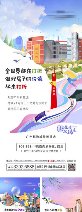 地产商业商业街价值点系列海报