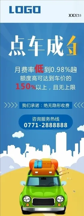 车贷汽车贷款车贷展架