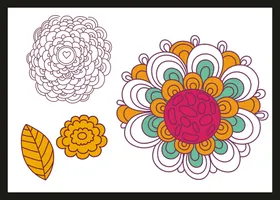 手绘花卉花朵素材素材