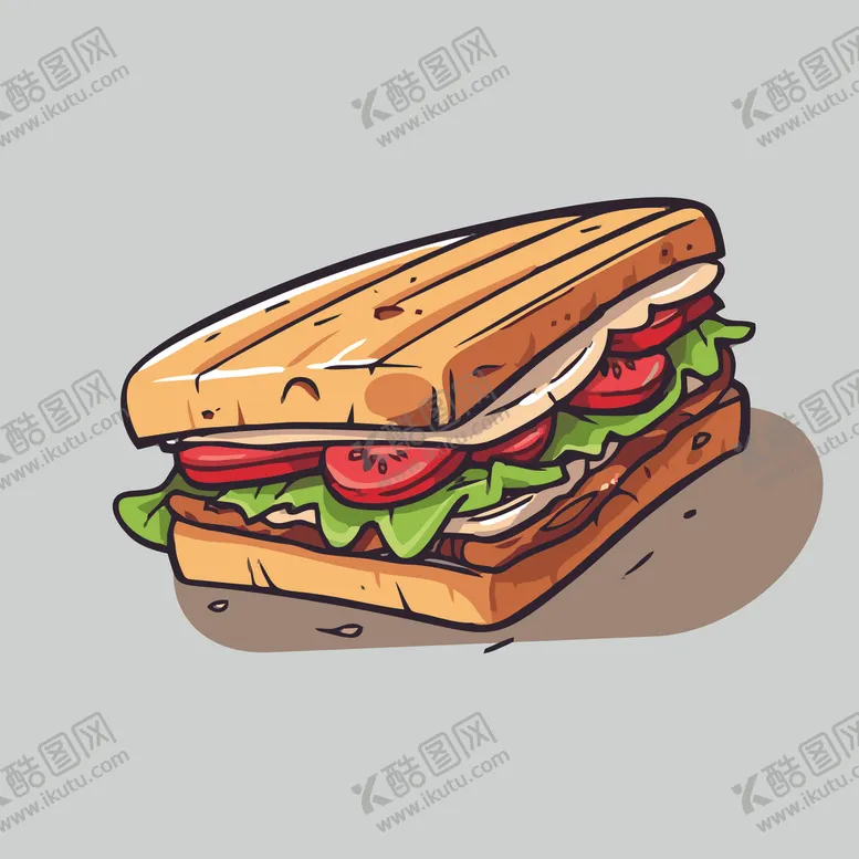 编号：82479102040325537980【酷图网】源文件下载-西式快餐美味汉堡矢量简笔画