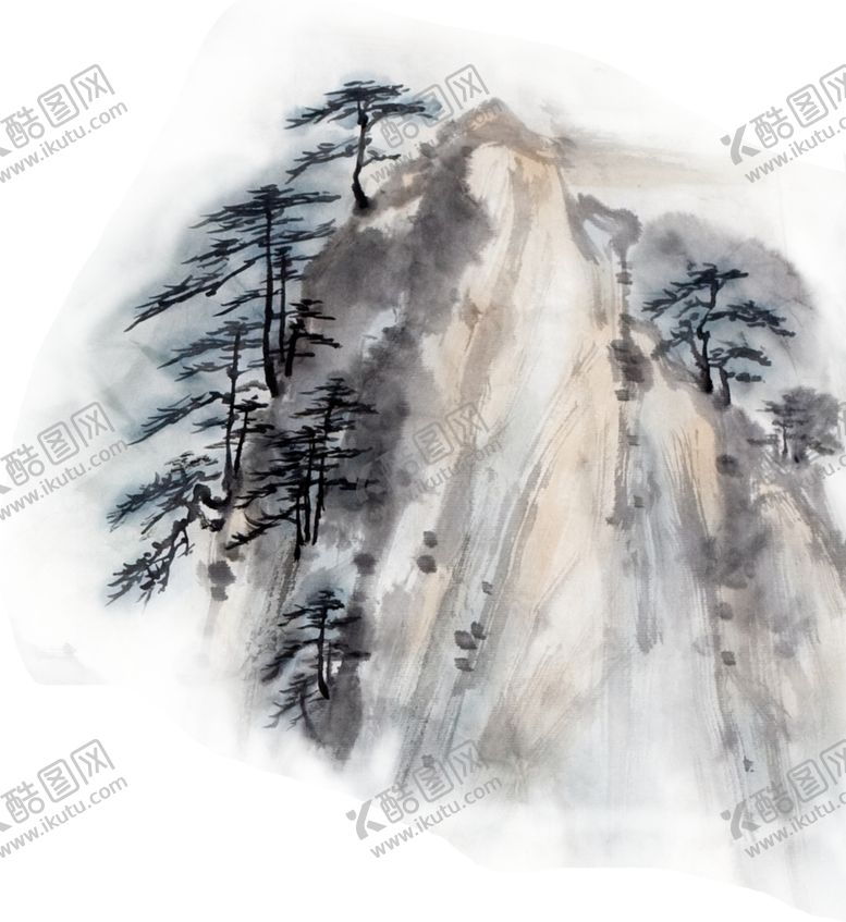 编号：78992910111439009828【酷图网】源文件下载-水墨松树