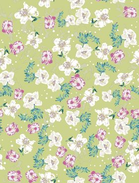 清新绿底花卉图案背景