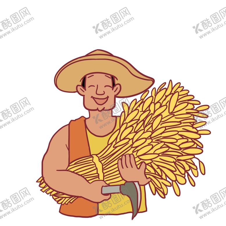 编号：11751104201538344450【酷图网】源文件下载-丰收农民