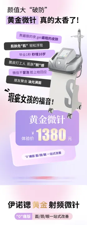 黄金微针美业活动系列海报