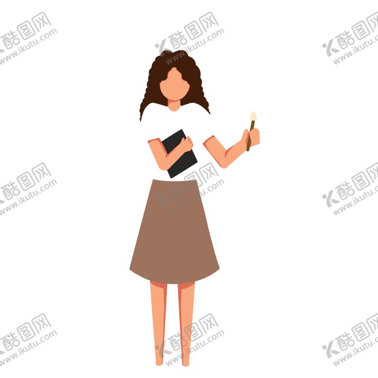 编号：96457701130707168394【酷图网】源文件下载-矢量扁平ui人物插画女