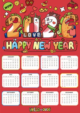 马年2026年台历日历设计