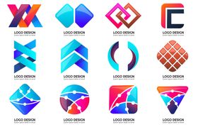 多样创意几何企业标志设计