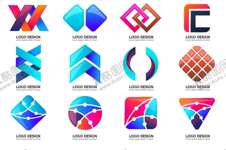 编号：72963504151710197951【酷图网】源文件下载-多样创意几何企业标志设计