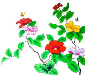 手绘油画花卉
