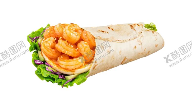 编号：24319501290444586589【酷图网】源文件下载-鲜虾卷蔬菜虾仁卷饼鸡肉卷