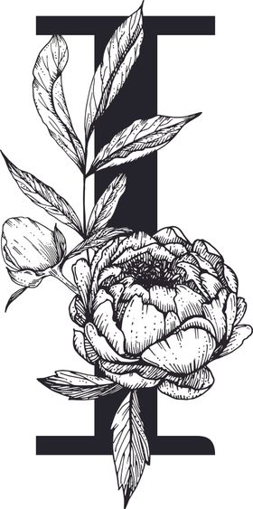 花卉装饰字母字母I