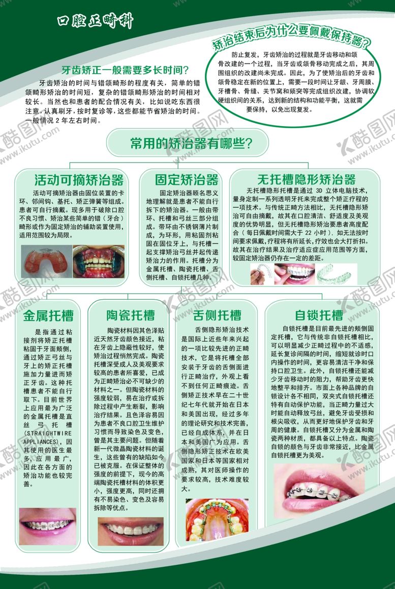 编号：64895310271944549538【酷图网】源文件下载-常用的牙齿矫治器有哪些