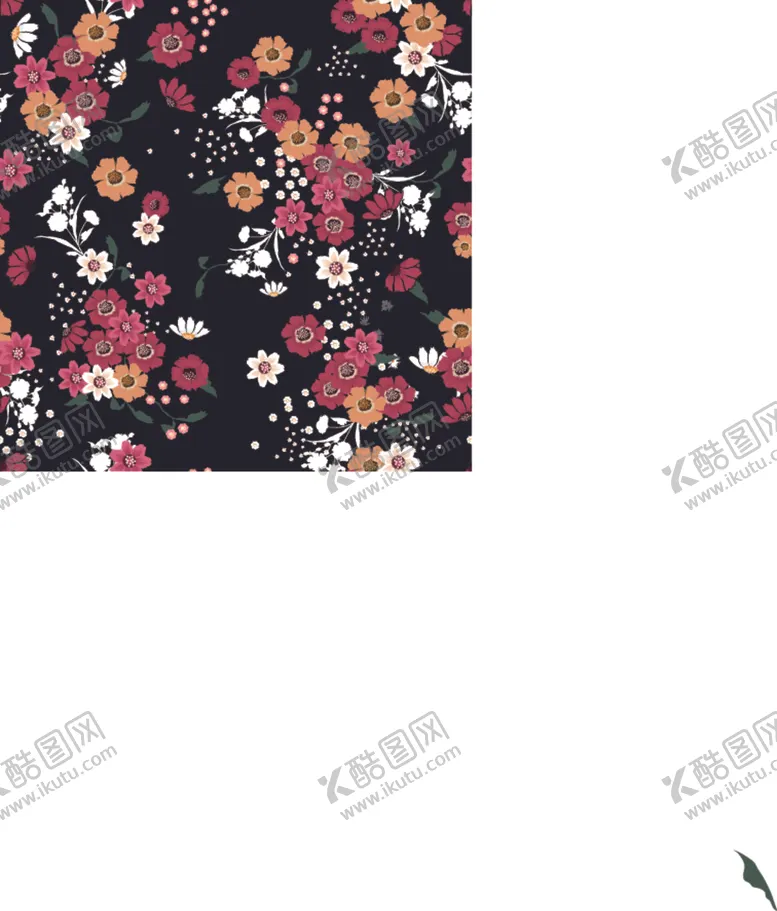 编号：54606605012337367142【酷图网】源文件下载-小碎花黑色底图花卉