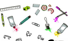 文具用品矢量图