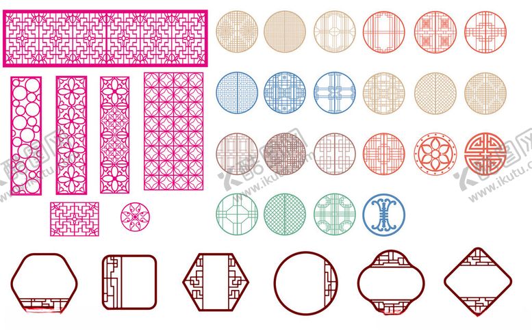 编号：86487404242315144489【酷图网】源文件下载-多样精美窗格图案集合