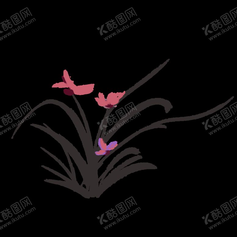 编号：26485309231950408736【酷图网】源文件下载-水墨兰花PNG  