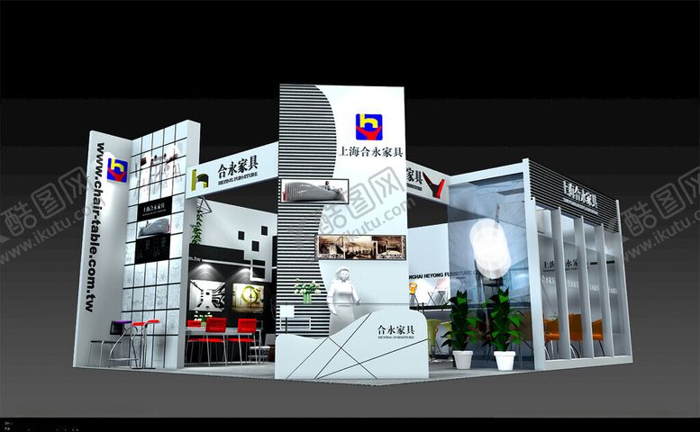 编号：37484002091150024365【酷图网】源文件下载-展览3D模型二面开口