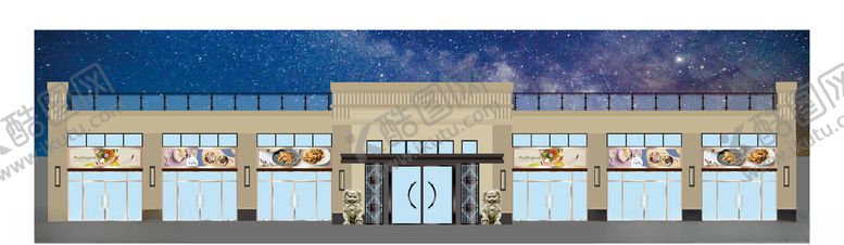 编号：67778410312126104529【酷图网】源文件下载-街边门面效果图.