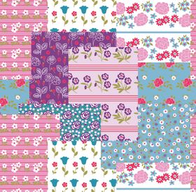 紫色花卉图案无缝背景素材