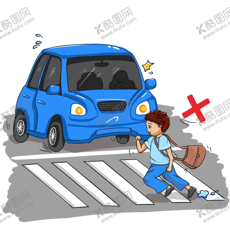 编号：81762510010410099244【酷图网】源文件下载-过马路注意安全