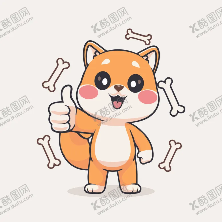 编号：26219502021414208138【酷图网】源文件下载-可爱秋田犬矢量卡通画儿童插画