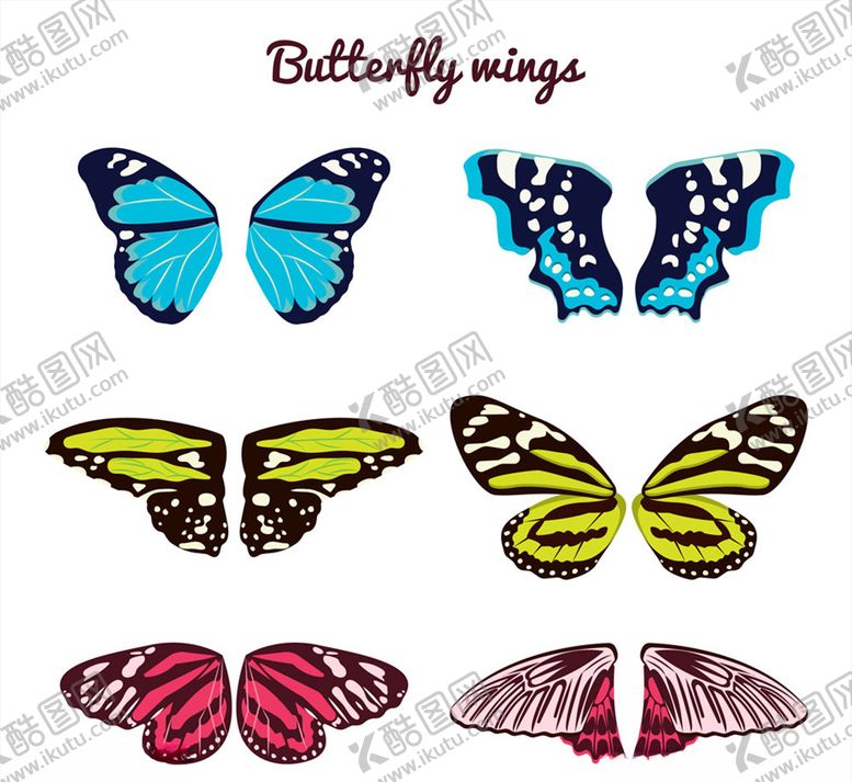 编号：30712409171659297675【酷图网】源文件下载-矢量蝴蝶翅膀