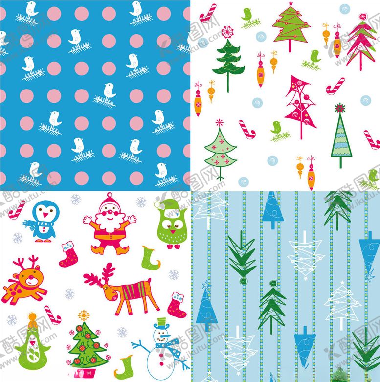 编号：27429811020631093047【酷图网】源文件下载-多彩圣诞主题图案集合