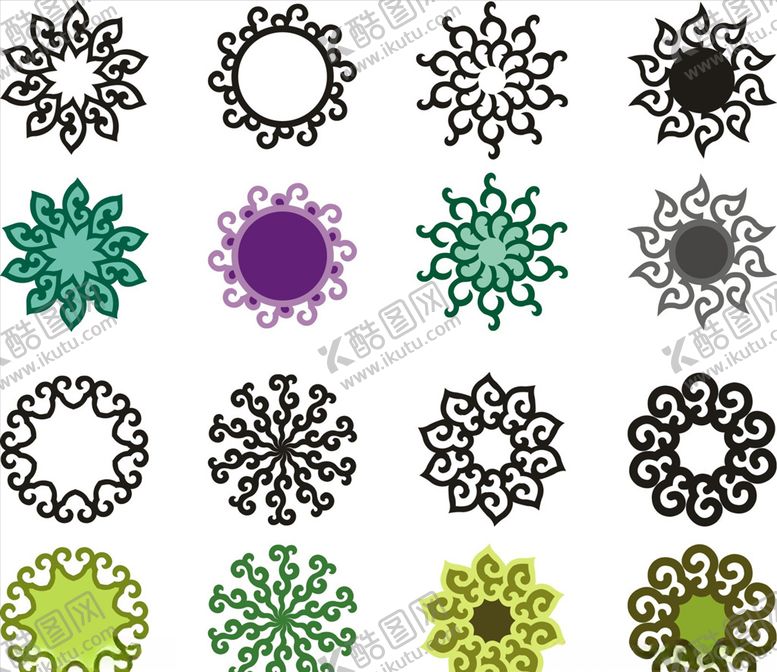 编号：65211409120630213665【酷图网】源文件下载-古典矢量图案花纹