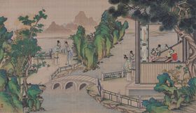 红楼梦场景精美工笔画