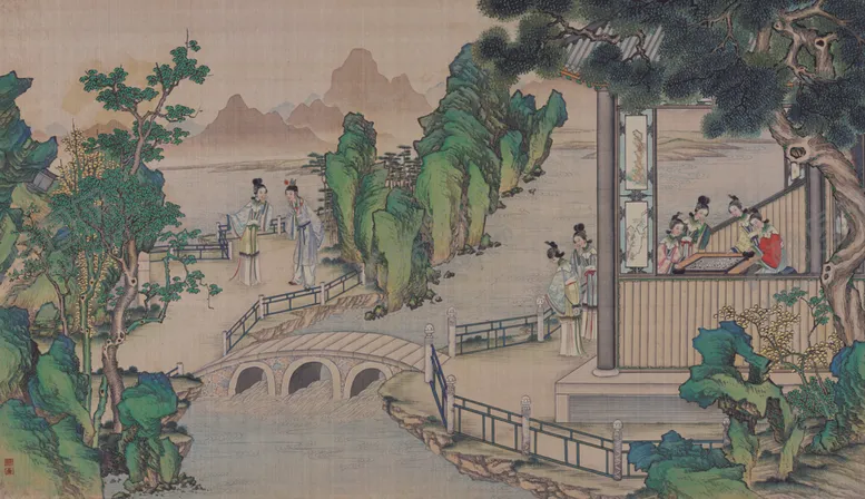 编号：92920205051709192380【酷图网】源文件下载-红楼梦场景精美工笔画
