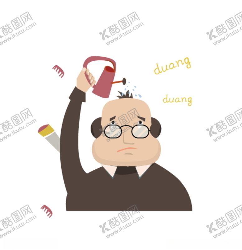 编号：34651403220001277982【酷图网】源文件下载-生发脱发男创意插画