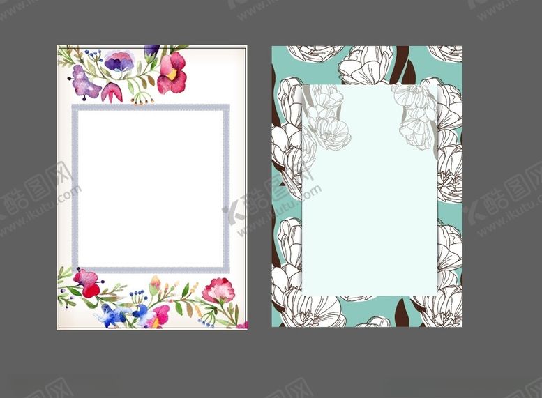 编号：48474609162153277653【酷图网】源文件下载-花卉边框空白卡片模板