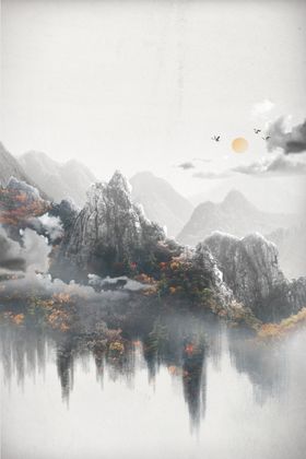 大气山水玄关画