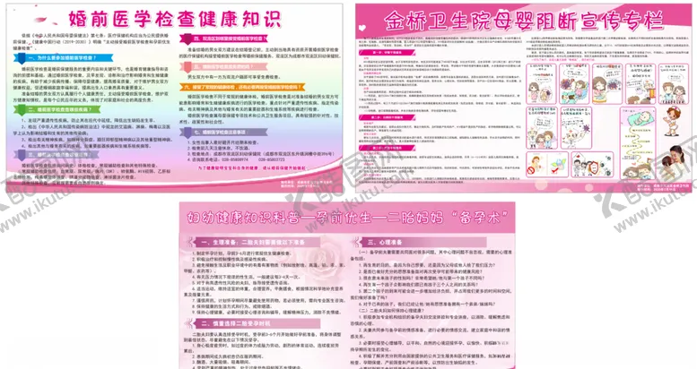 编号：60315906270549283850【酷图网】源文件下载-母婴阻断婚前检查二胎备孕展板