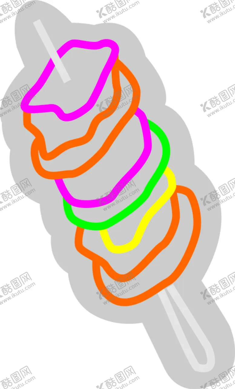 编号：39056709121508160197【酷图网】源文件下载-串霓虹灯羊肉串灯牌