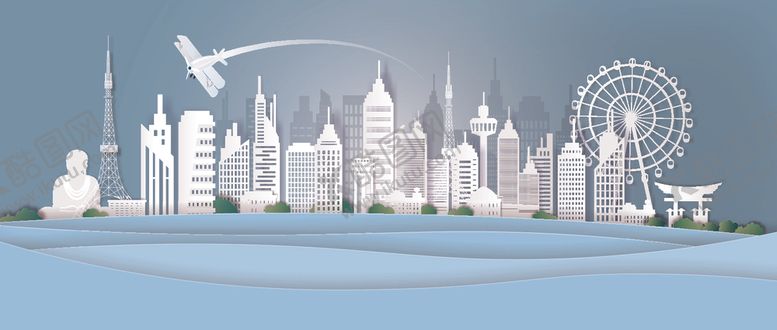 编号：69503910070417063877【酷图网】源文件下载-城市剪纸