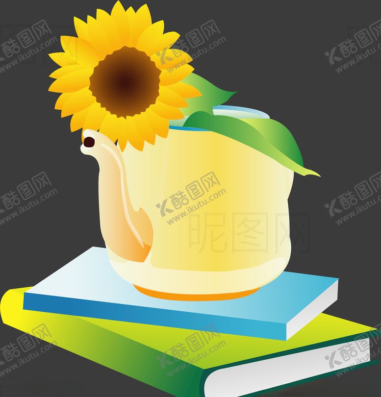 编号：73827405181102592802【酷图网】源文件下载-书本向日葵