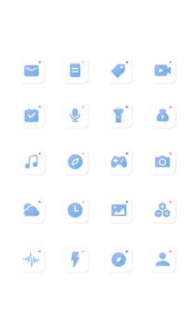 简约新拟态蓝紫色系统图标面性icon