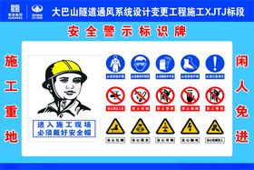 工地安全警示标识牌图片